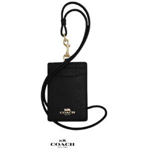 COACH Id Lanyard in Crossgrain Leather NWT